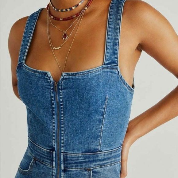 Free People Jean Overalls/ front zipper - Picture 4 of 7